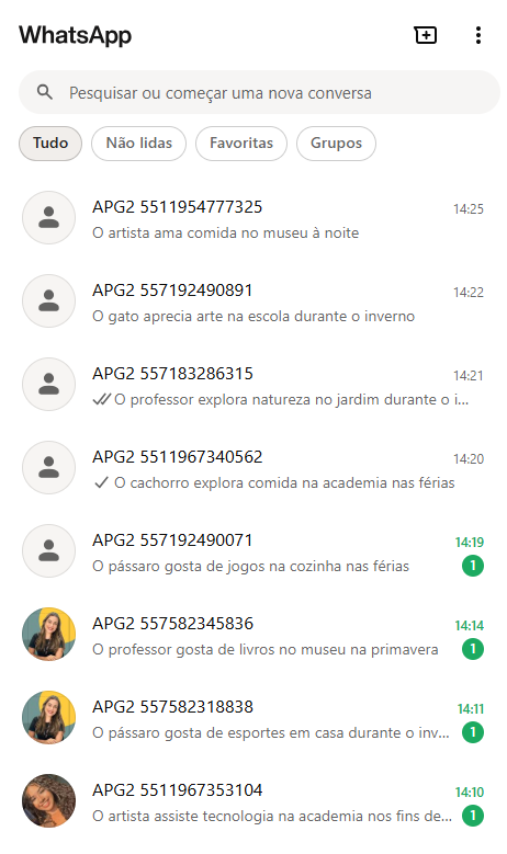 Demonstração da extensão MatuMzap